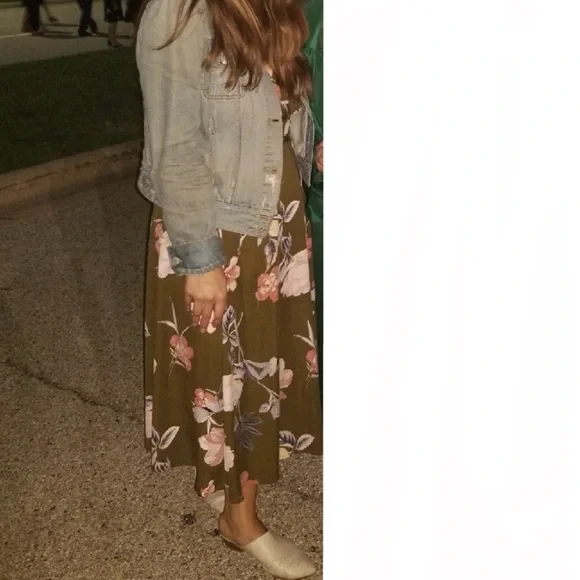 Olive Floral Maxi Dress - Picture 6 of 6